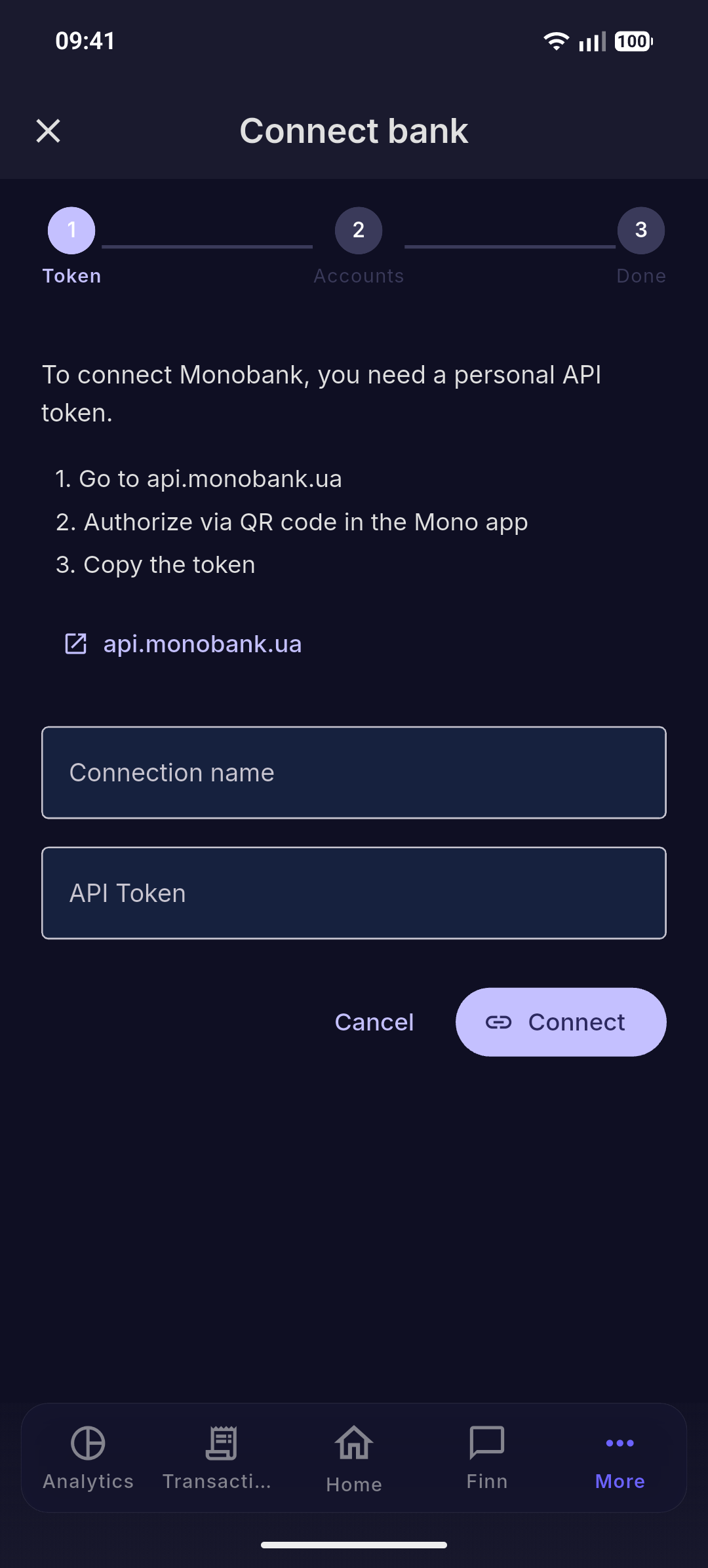 Managing bank connections