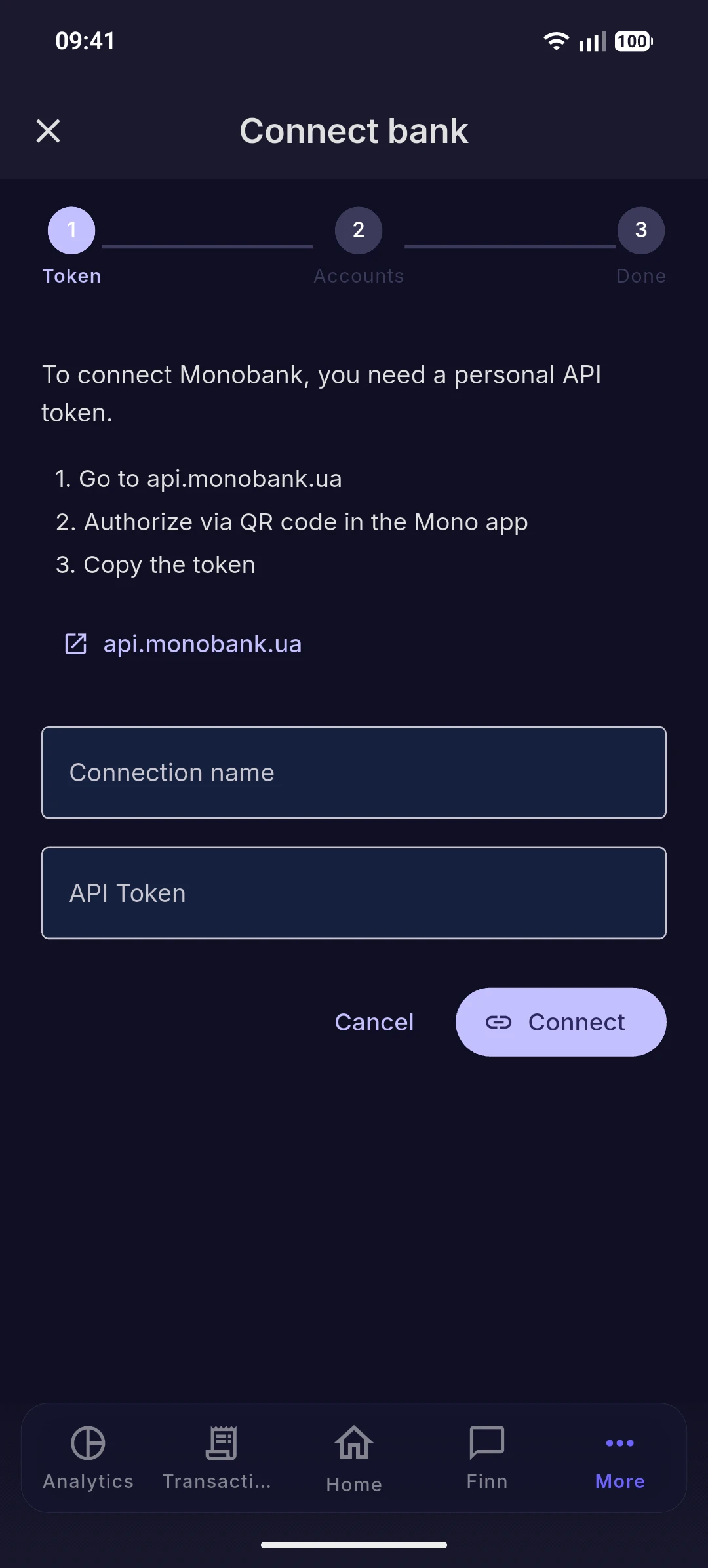 Managing bank connections