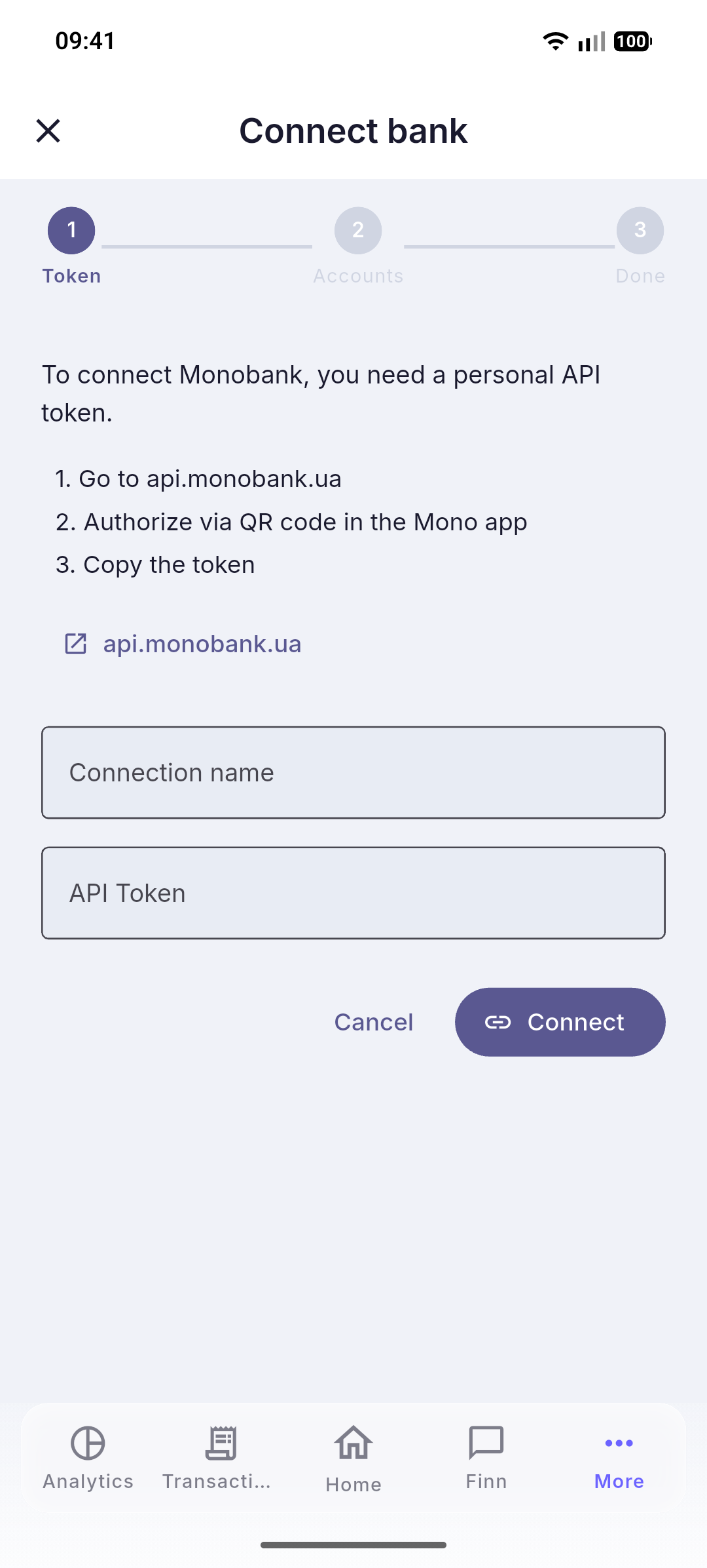 Managing bank connections
