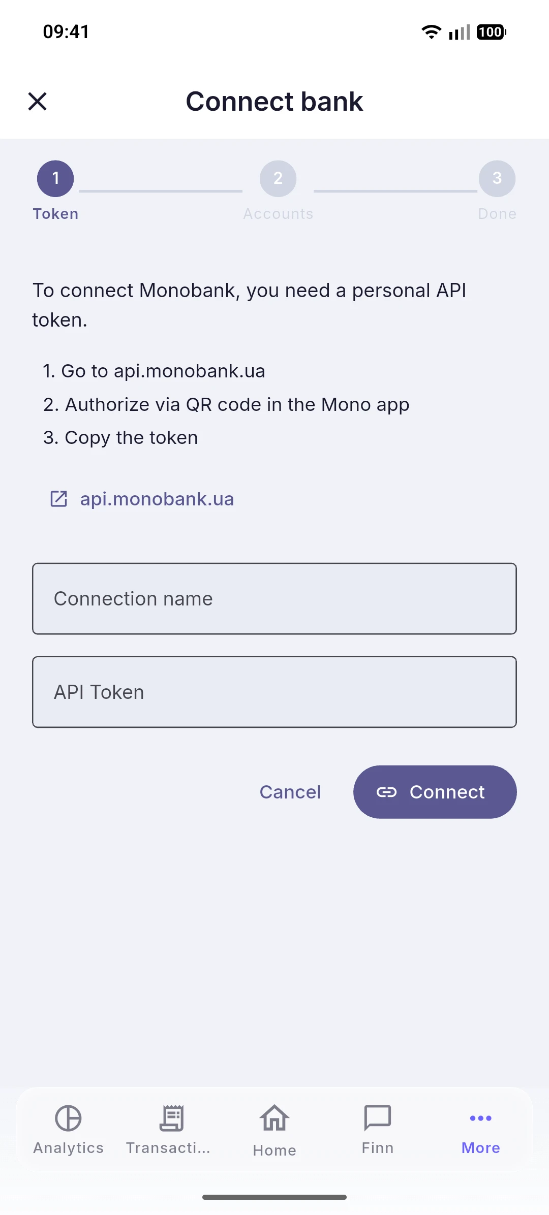 Managing bank connections