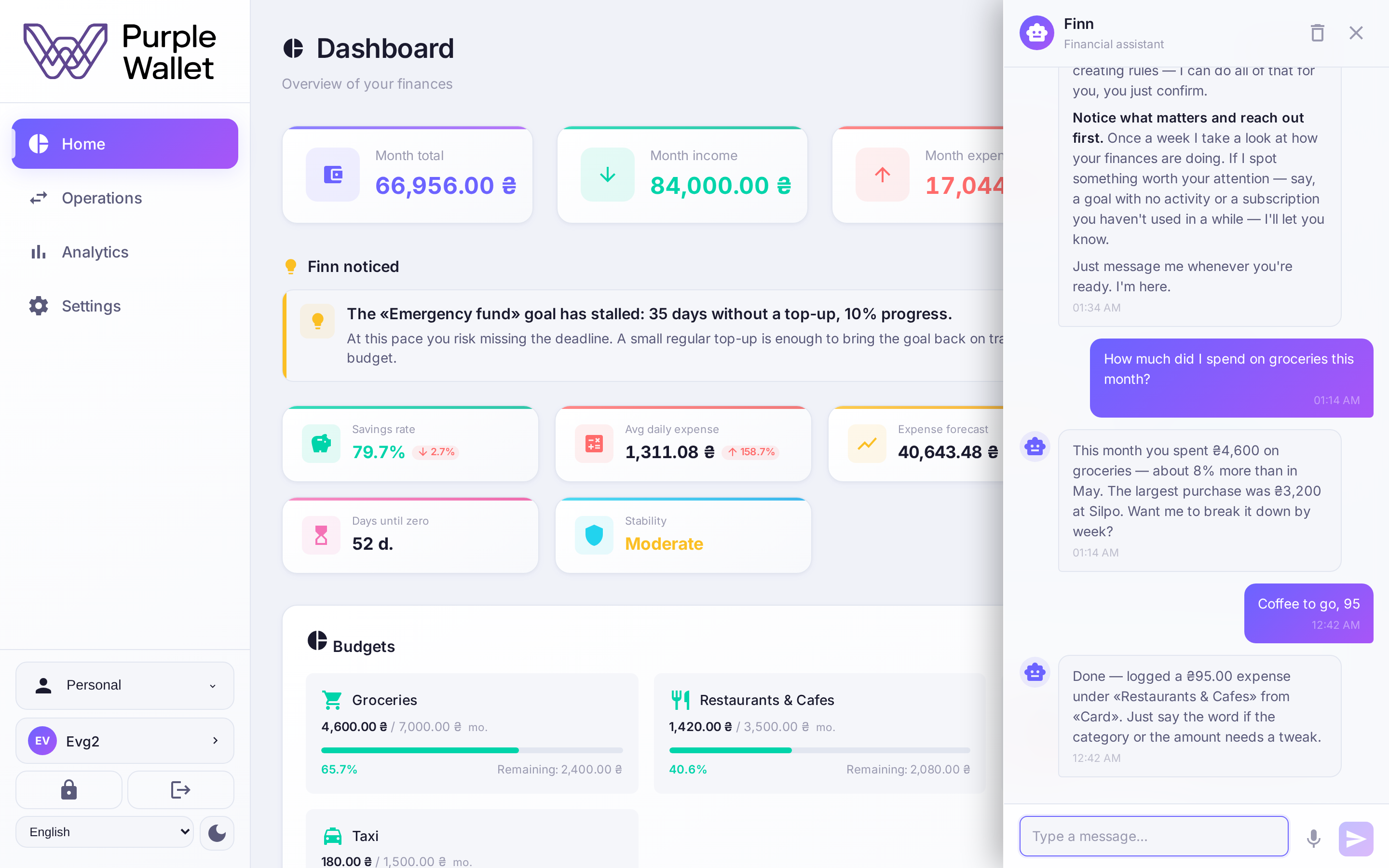 Chat with Finn — question and answer