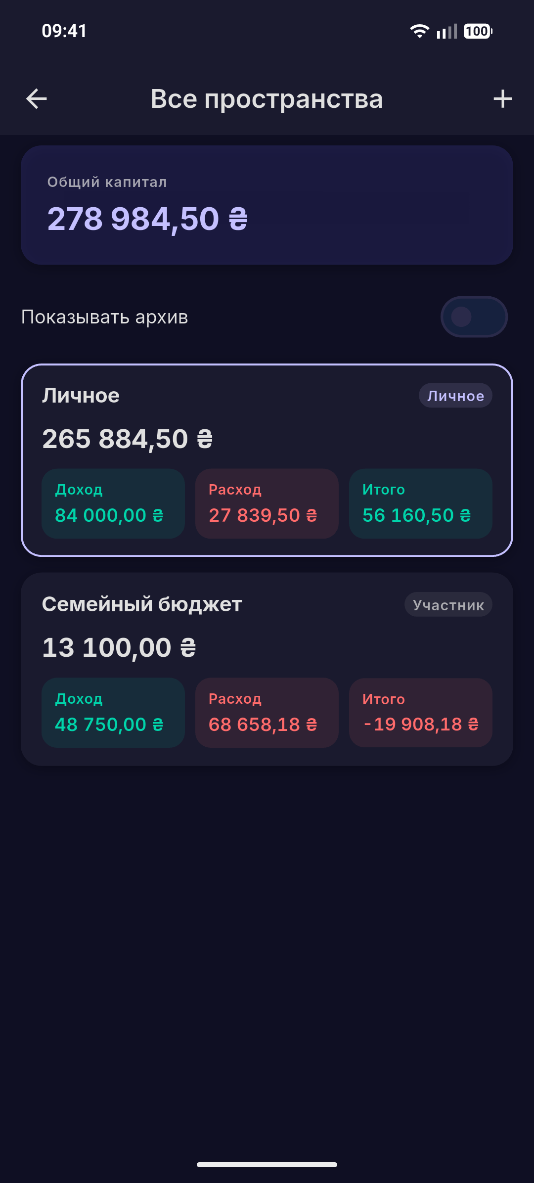 Личное пространство отдельно от общего
