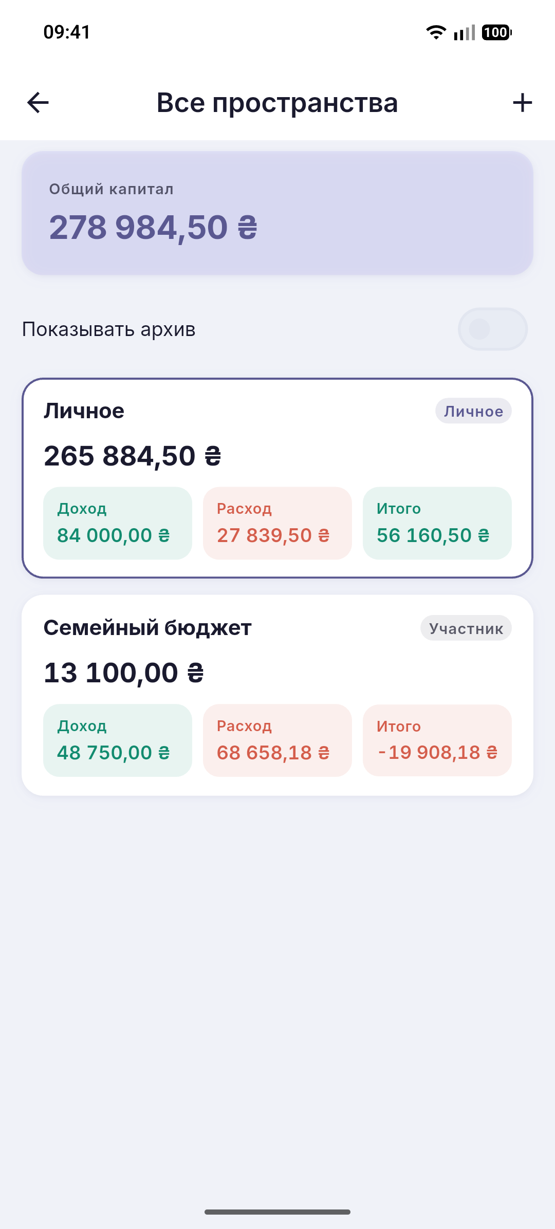 Личное пространство отдельно от общего