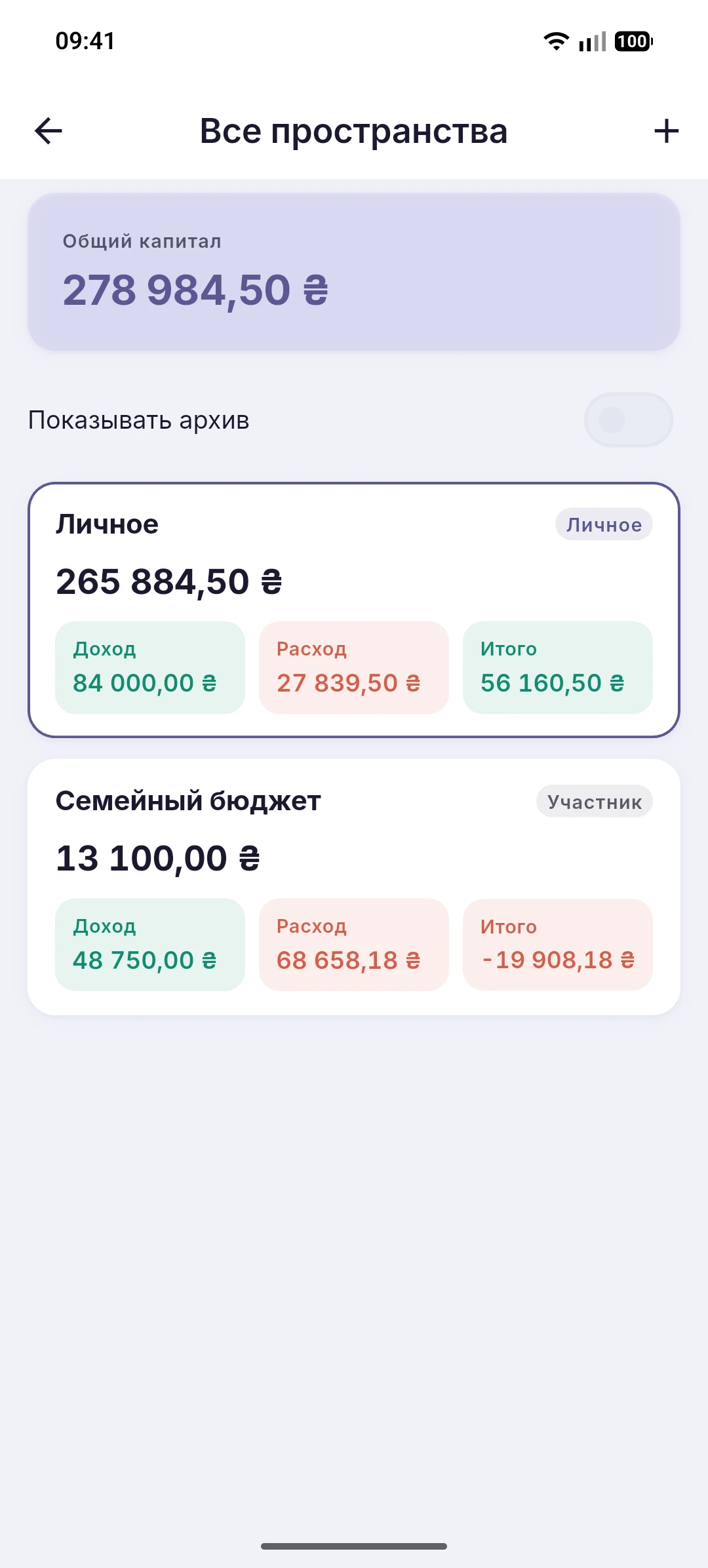 Личное пространство отдельно от общего