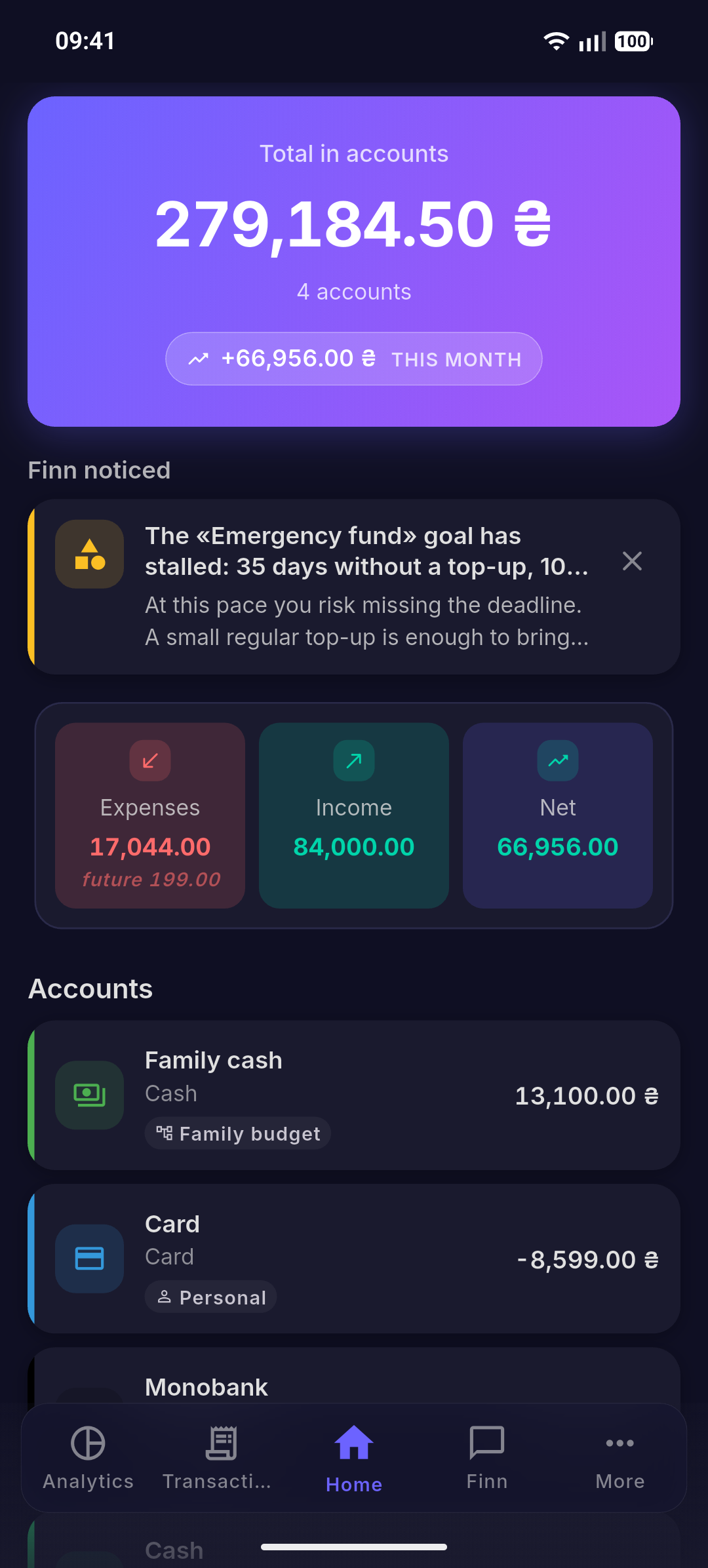 Balance and accounts