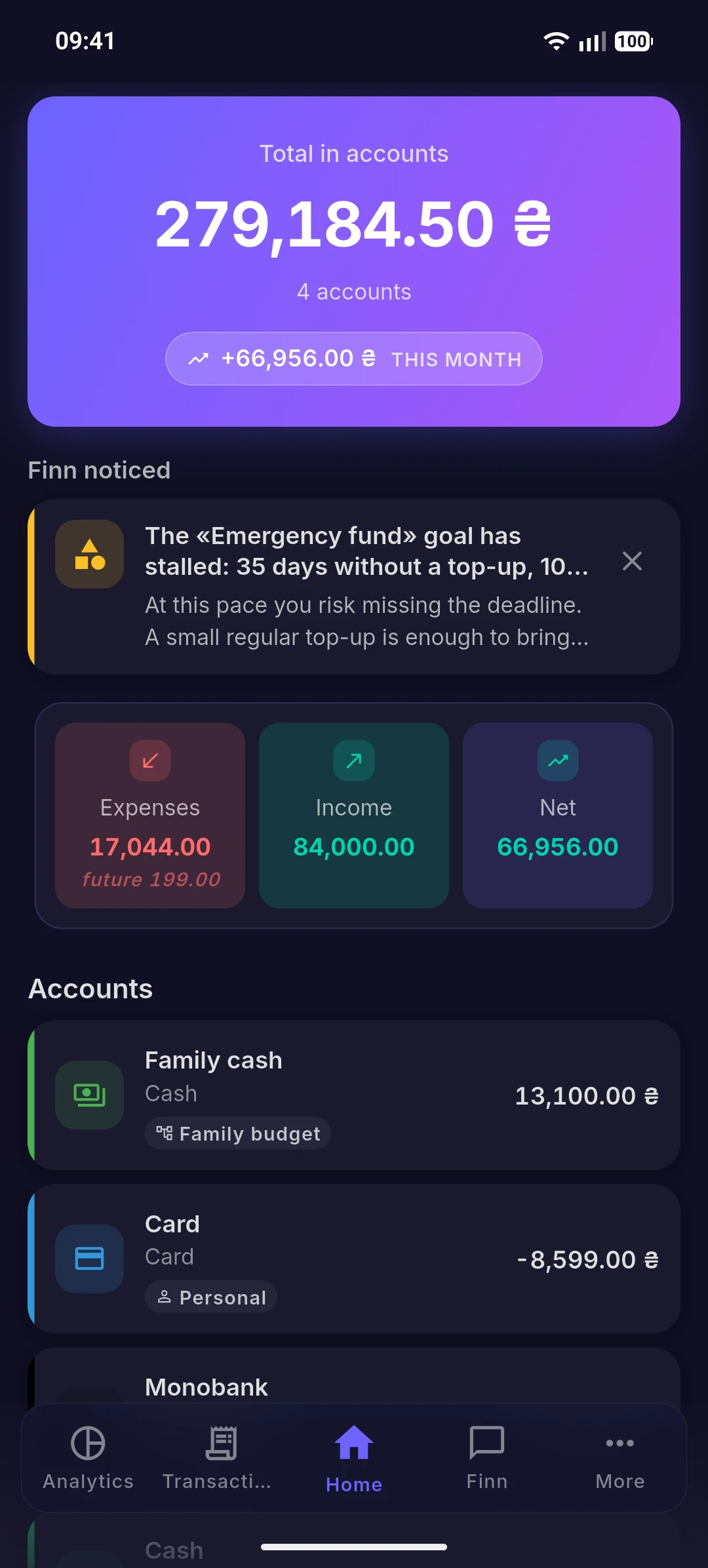 Balance and accounts