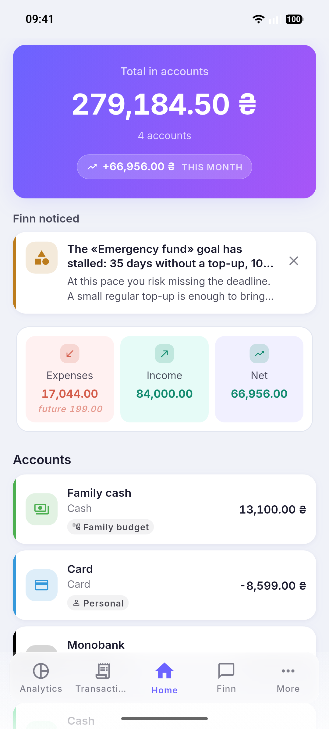 Balance and accounts